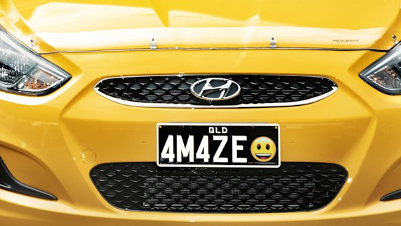 An example of emoji plates, which will be available in Queensland in less than two weeks.