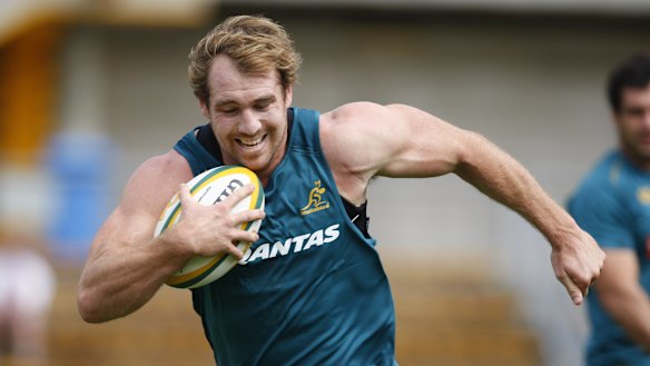 Rocky Elsom trains with the Wallabies in 2009.