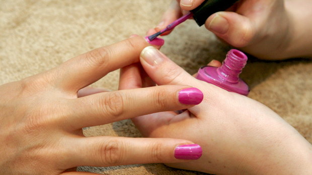 The woman fled without paying for her $50 manicure.