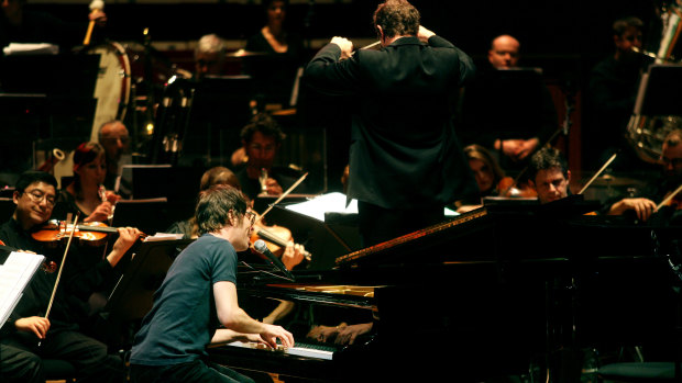 Ben Folds performs with the Sydney Symphony Orchestra at the Opera House in 2006.