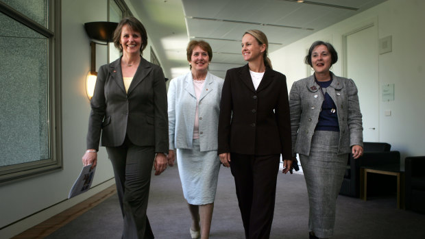 Senators Lyn Allison, Judith Troeth, Fiona Nash and Claire Moore won support across the Parliament for their RU486 private members’ bill in 2006.