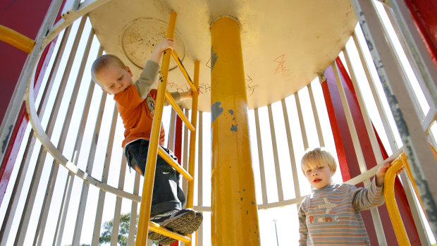 Enmore Park in Marrickville, Sydney, 2006: the top levels of the rocket ship are sealed off for safety reasons.