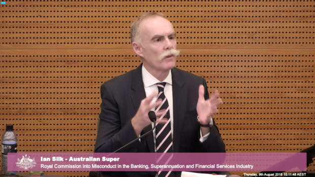 AustralianSuper chief executive Ian Silk was grilled on both the commercial and its backing of the New Daily during his testimony at the banking royal commission on Thursday.