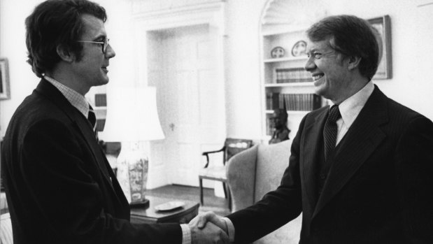 Hicks meeting Jimmy Carter. 