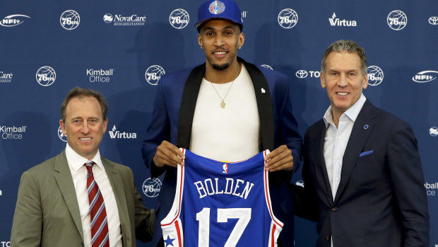 Contracted: Jonah Bolden, seen here after being drafted by the 76ers, has signed with the team.