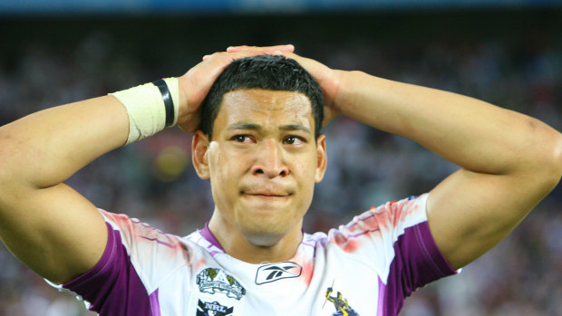 Young gun: Israel Folau was part of the Melbourne Storm's 2007 and 2008 grand final sides.