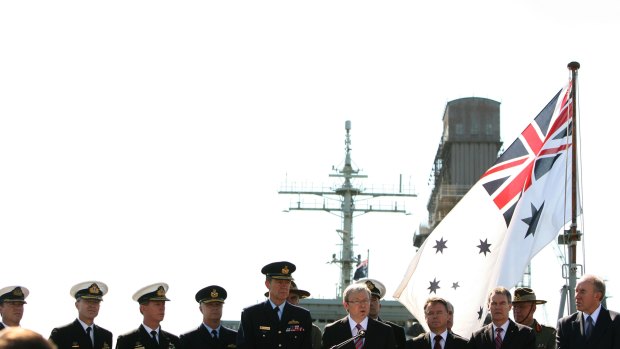 Kevin Rudd launches his 2009 defence white paper today aboard HMAS Stuart.