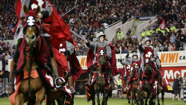 Knight off: the Crusaders are set to tone down their traditional pitch-side entertainment when they host the Brumbies in Christchurch.