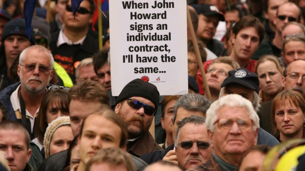 A Melbourne rally against the Howard government's WorkChoices laws.