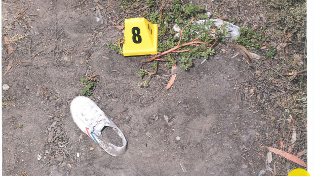 A photo released by the Supreme Court showing the shoes found at the scene.