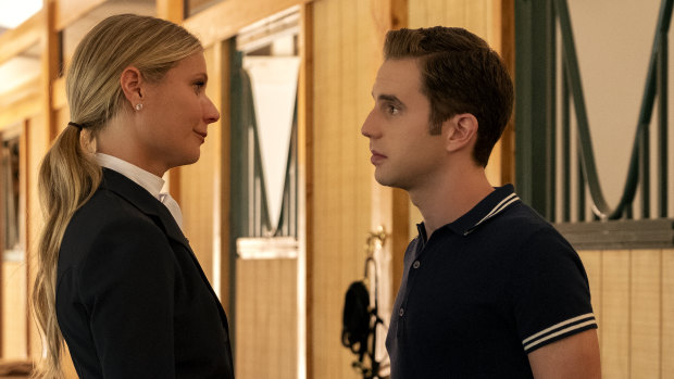 Ben Platt, right, is determined to become president of the United States in The Politician. Gwyneth Paltrow plays his wealthy mother.