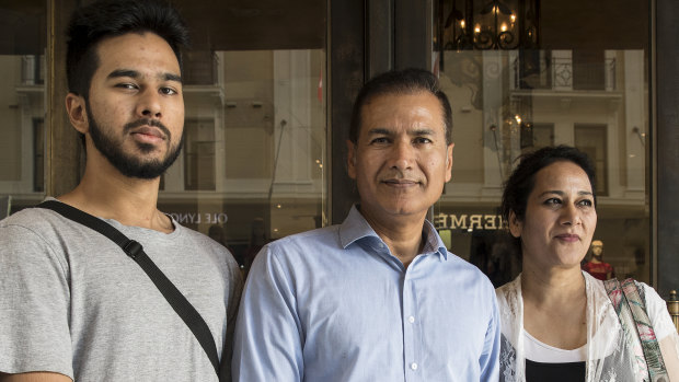 Disappointed: The Khan family left David Jones empty-handed.