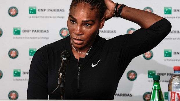 Serena Williams after pulling out of the French Open.