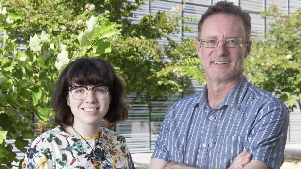 University of Sydney astronomer, Professor Tim Bedding (right) with PhD student Isabel Colman.