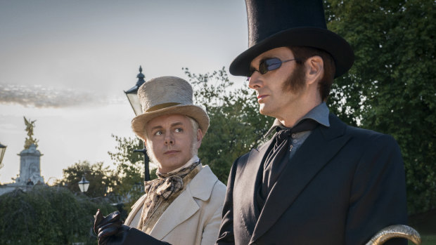 Michael Sheen and David Tennant star in the six-part adaptation of the 1990 novel by Terry Pratchett and Neil Gaiman.