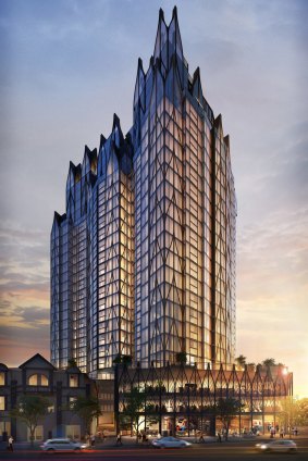 Majella lodged a development application proposing a 27 -storey residential tower at the Broadway Hotel site.