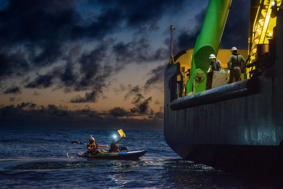 Greenpeace activists confronted and boarded TMC’s Hidden Gem mining vessel during a test voyage in late 2023.