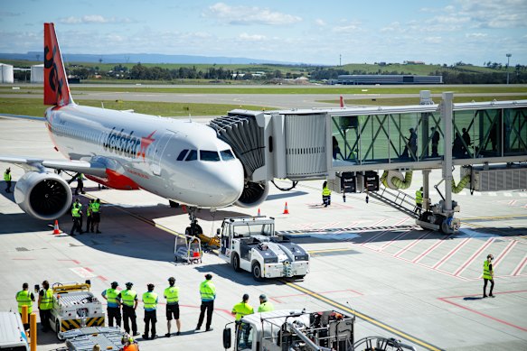 Wheels up for Australia’s newest major airport as first flight takes off