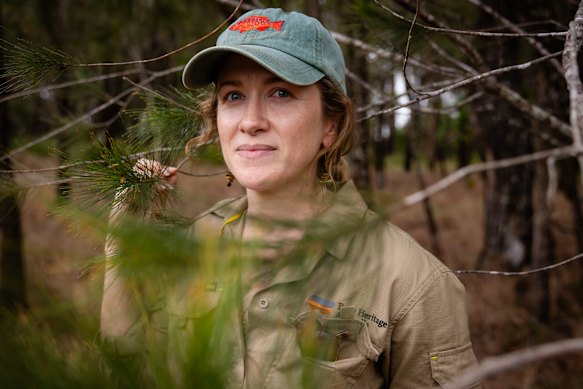 Ecologist Emily Rush poses for a portrait on the Wooroora property.