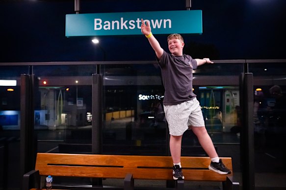 Train-enthusiast, Jack Okill, 16, celebrates the metro extension. 