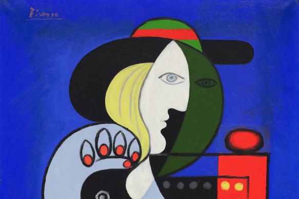 Pablo Picasso’s Femme a la montre, 1932, signed Picasso (upper left)  fetched the second highest price at auction for  the artist.