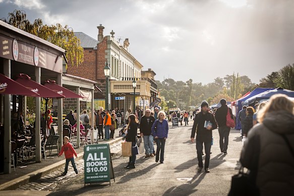 The Fraser Street Book Bazaar at the Clunes Booktown Festival.