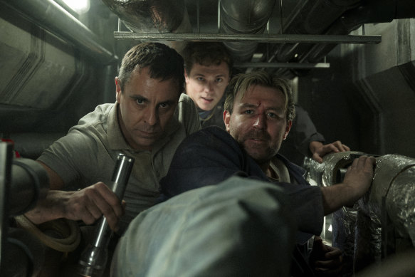 Lying down on the job: Emun Elliott as Don Logan, Stanley Morgan as Tommy and James McArdle as Gal Dove in Sexy Beast.  