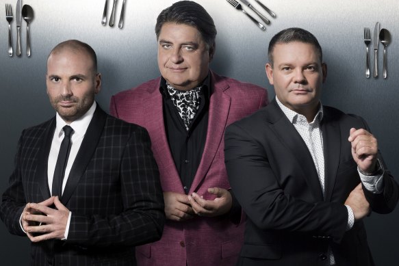 Former Masterchef judges George Calombaris, Matt Preston and Gary Mehigan.