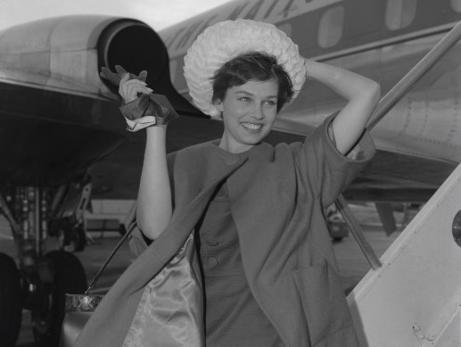 The new Miss Australia, Tania Verstak, returns to Sydney on October 29, 1961.
