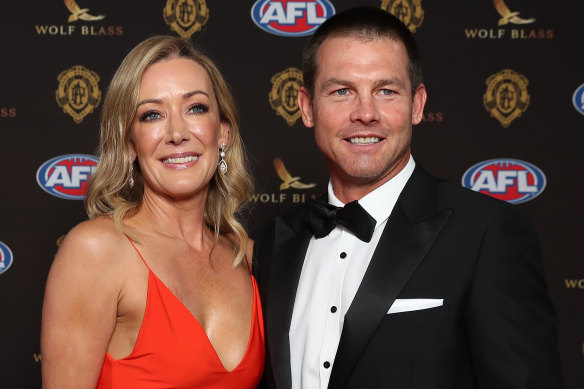 Ben Cousins arrives with Kelley Hayes.