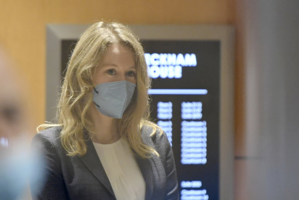 Elizabeth Holmes at the federal courthouse for her trial in San Jose, California last month.