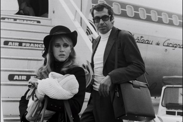 With first husband Roger Vadim and daughter Vanessa.