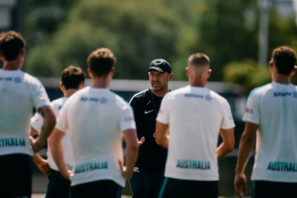 Socceroos coach Tony Popovic in camp in Sarasota, Florida.
