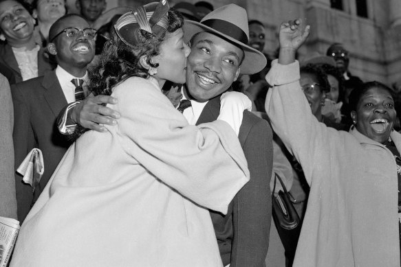 The statue is intended to honour the relationship of civil rights leader Martin Luther King jnr and his wife Coretta Scott King, pictured in Montgomery, Alabama in 1956.