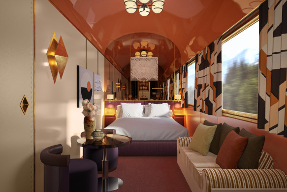 Classic rail luxury reimagined for  Accor’s new Orient Express in Italy. 