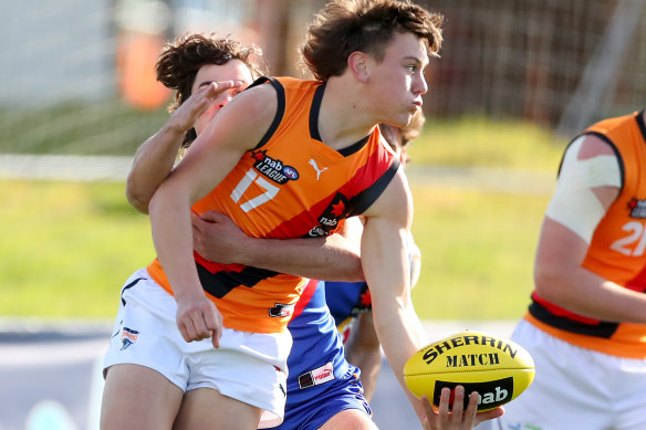 Harry Rowston in action for the Calder Cannons during an NAB League match.