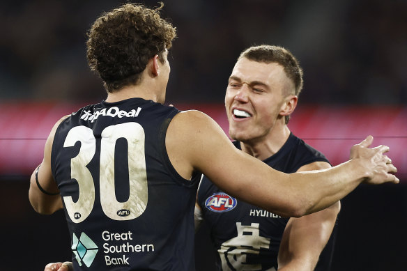 Patrick Cripps and Charlie Curnow are playing in their first final.