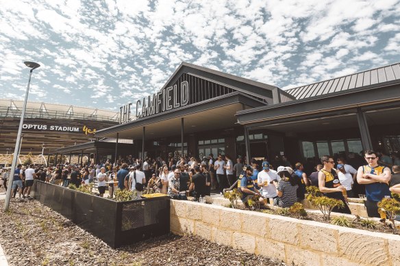 The Camfield across from Optus Stadium will host the most amount of people ahead of Saturday’s grand final.