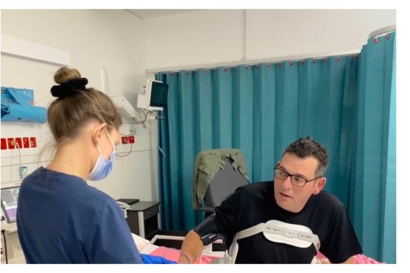 A photo shared by Daniel Andrews last month when he was moved from ICU.