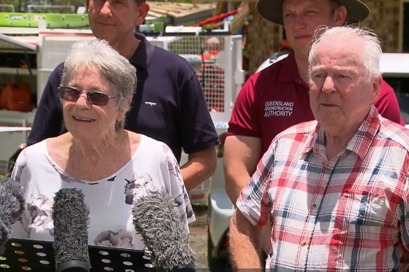 Betty and David’s ceiling collapsed amid the Christmas night storms.