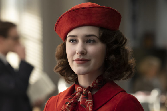 Rachel Brosnahan in a scene from Amazon Prime Video’s The Marvelous Mrs. Maisel.