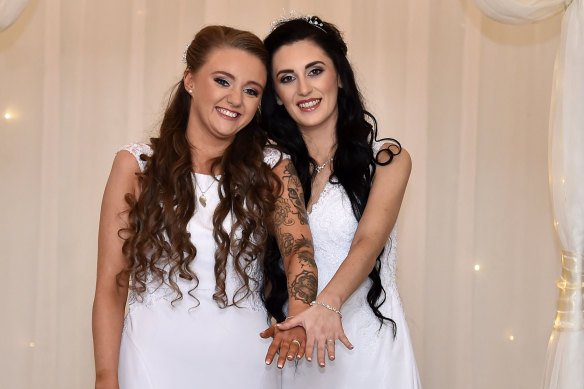 The women exchanged their vows in Carrickfergus on their sixth anniversary as a couple.
