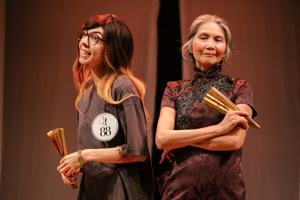 Stephanie Jack, as Lily, and her Poh Poh, played by Gabrielle Chan in Michelle Law’s Miss Peony.