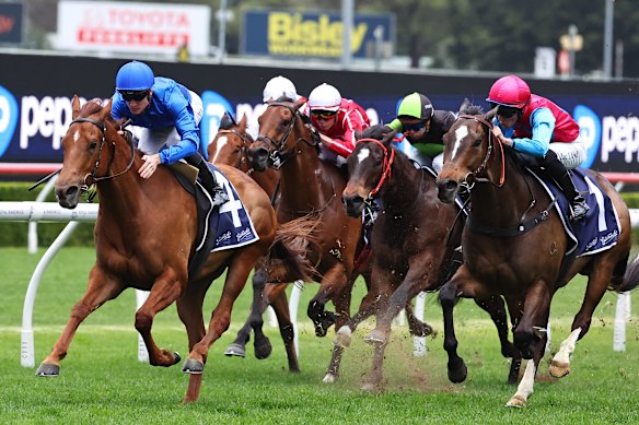 Tempted wins the Concorde at Randwick recently.