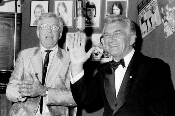 Bob Rogers met Bob Hawke, then prime minister, at the opening of the National Film and Sound Archive in Canberra in 1984.