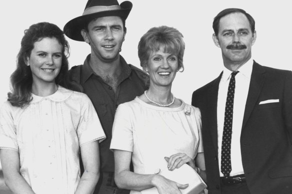 Nicole Kidman (Megan), Nicholas Eadie (Phil), Veronica Lang (Evelyn) and Barry Otto (Douglas) in the 1987 miniseries Vietnam.