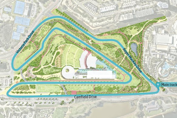What the track would look like from above.