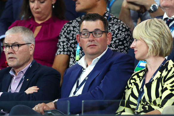 Daniel Andrews at the Open in 2020.