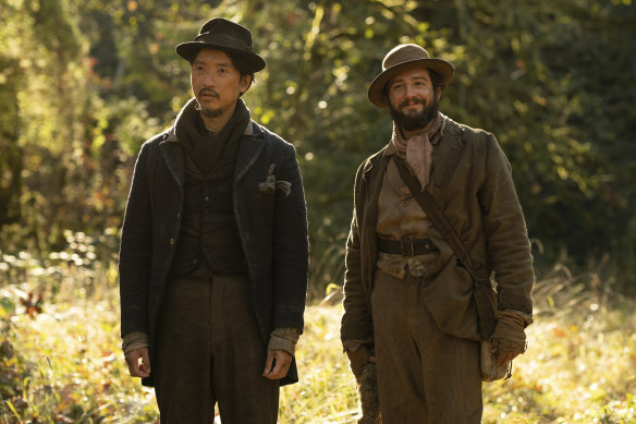 Orion Lee (left), and John Magaro in First Cow.