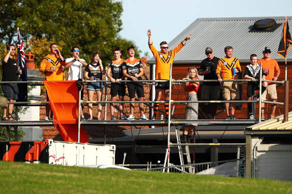Fans did their best to watch the NRL from outside Leichhardt Oval, which was briefly considered but scrapped as a venue for the first nine rounds.
